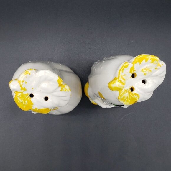MCM Anthropomorphic White Yellow Cucumber Ceramic Salt & Pepper Shaker AS IS - Picture 4 of 9